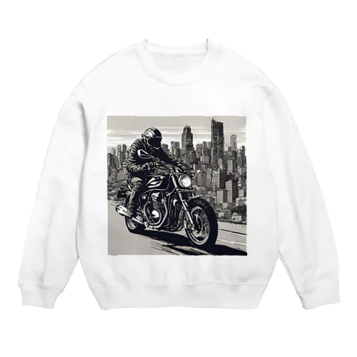 都市の鼓動を感じるライド Crew Neck Sweatshirt