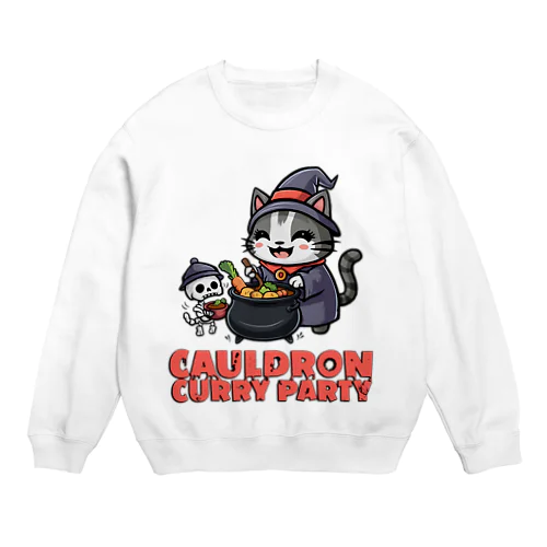 ネクロマンサーのネコさんのカレーパーティー Crew Neck Sweatshirt