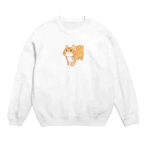 キュートなワクワクねこ Crew Neck Sweatshirt