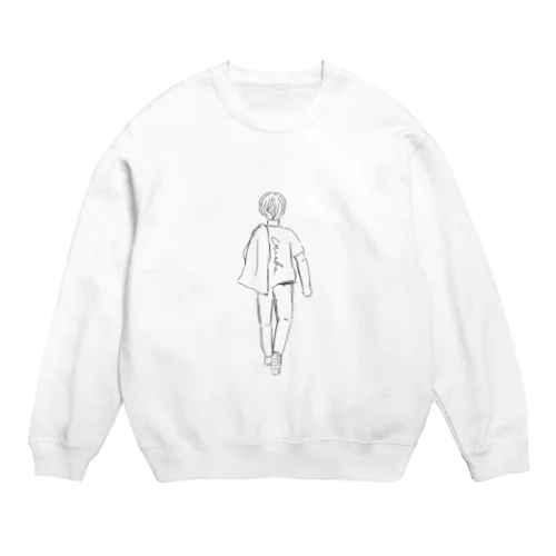 着ればあなたのお腹にて背中で語る人 Crew Neck Sweatshirt