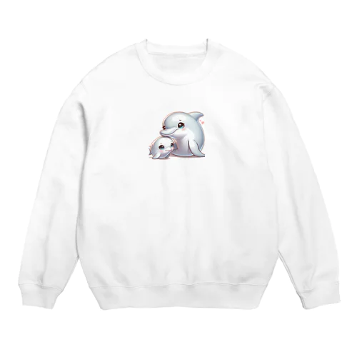 イルカの親子 Crew Neck Sweatshirt