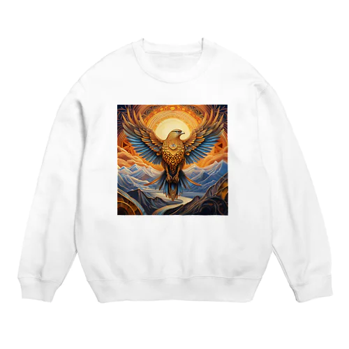 神々しい鷹・シンボルマーク2 Crew Neck Sweatshirt