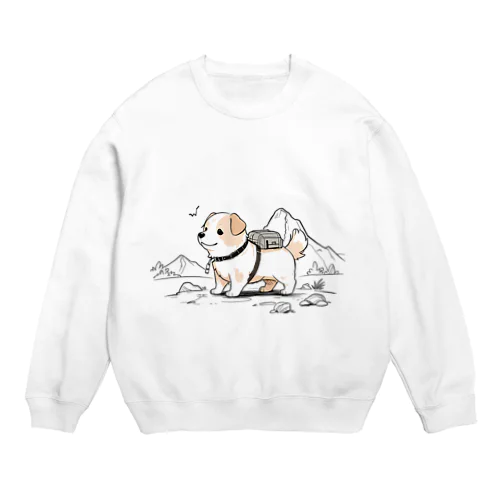 かわいい犬のバックグラウン Crew Neck Sweatshirt