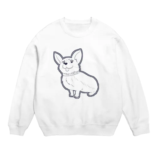 可愛いベロ出しコーギー Crew Neck Sweatshirt