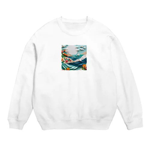 折り紙のイラスト_044 Crew Neck Sweatshirt