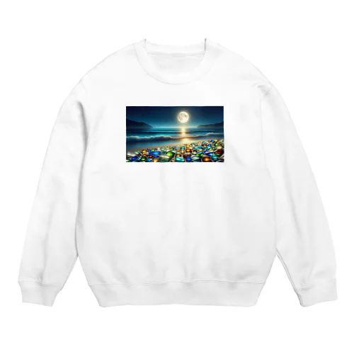 夜に輝くシーガラス Crew Neck Sweatshirt