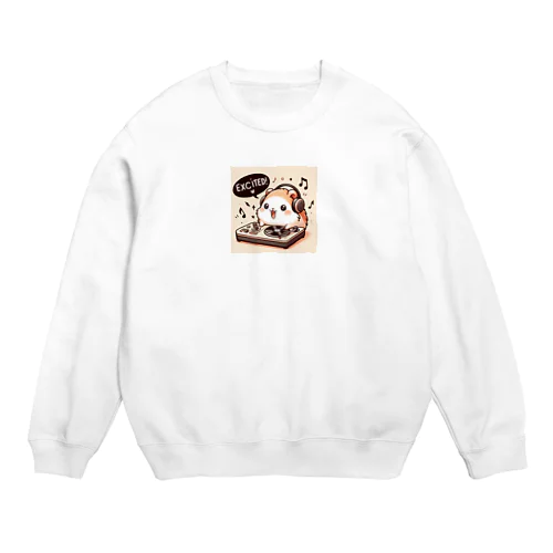 ハムスターがDJブースでスピン！ Crew Neck Sweatshirt