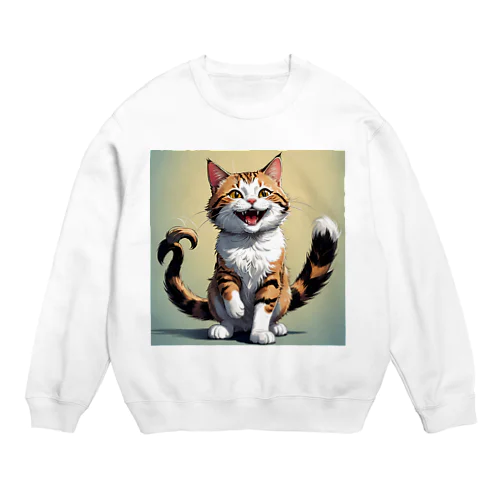 ふたまた猫ちゃん Crew Neck Sweatshirt