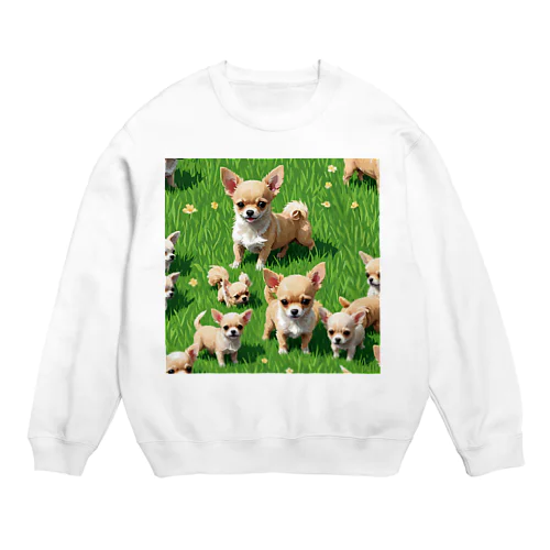 チワワたち Crew Neck Sweatshirt