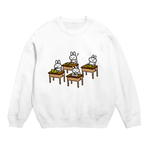 うさぎの授業中 Crew Neck Sweatshirt