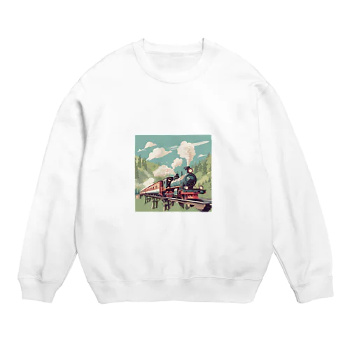 可愛い機関車 Crew Neck Sweatshirt