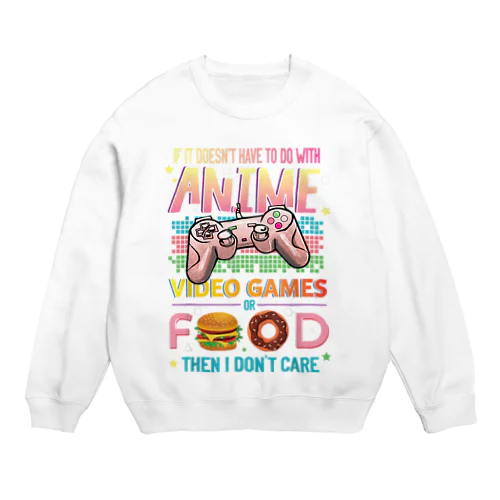 アニメ ビデオゲーム フード - アニメ愛好家へのギフトアイデア 女の子 男の子 Crew Neck Sweatshirt