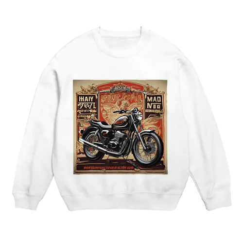 レトロモーターサイクルの魅力 Crew Neck Sweatshirt