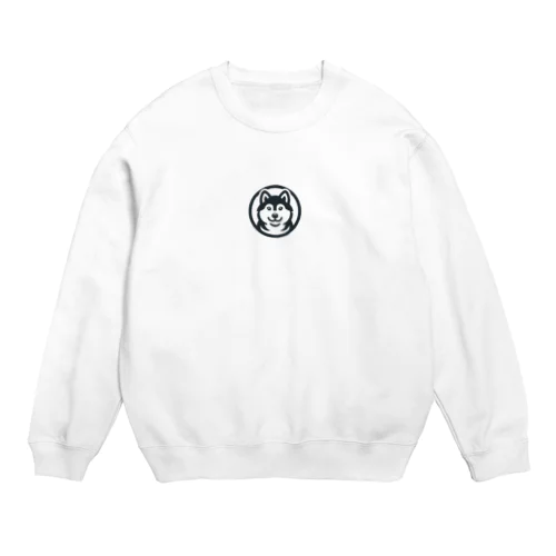 ブラックシバのキュートなロゴマーク Crew Neck Sweatshirt