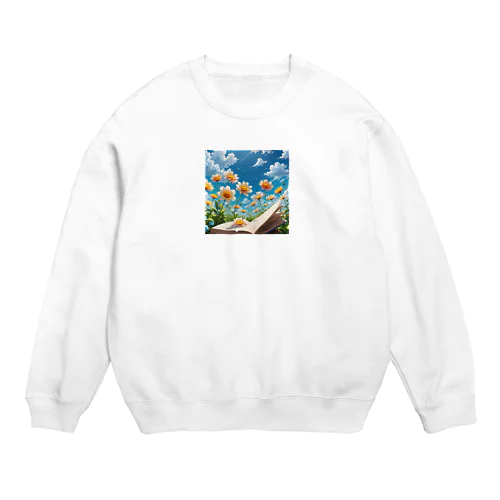 文字から咲いた花 Crew Neck Sweatshirt