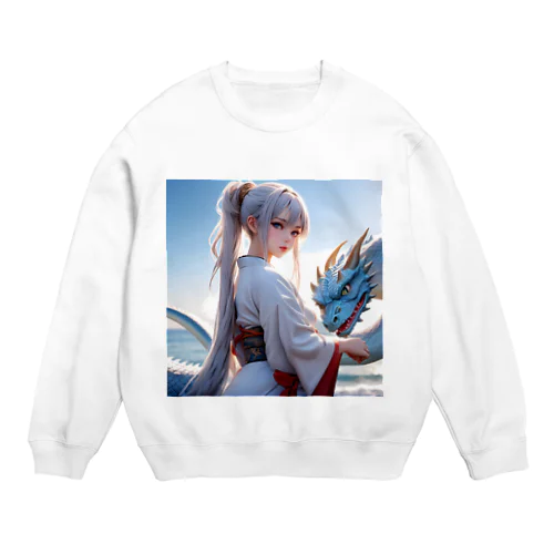 白髪和服美女シリーズ0002 Crew Neck Sweatshirt