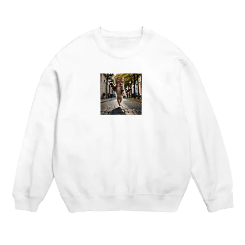 猫った驚いた Crew Neck Sweatshirt