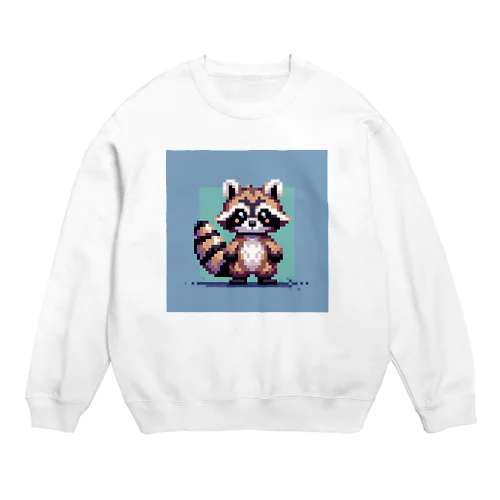 ドット絵アライグマちゃんTシャツサイズ Crew Neck Sweatshirt