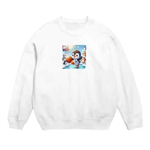 ペンギン！バスケに挑戦！ Crew Neck Sweatshirt