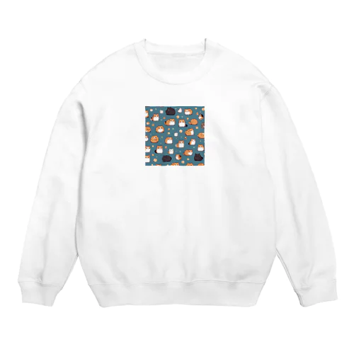 くるくるマンチカン Crew Neck Sweatshirt