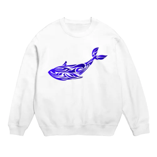 トライバルクジラ Crew Neck Sweatshirt