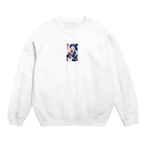 キュートな女の子 Crew Neck Sweatshirt