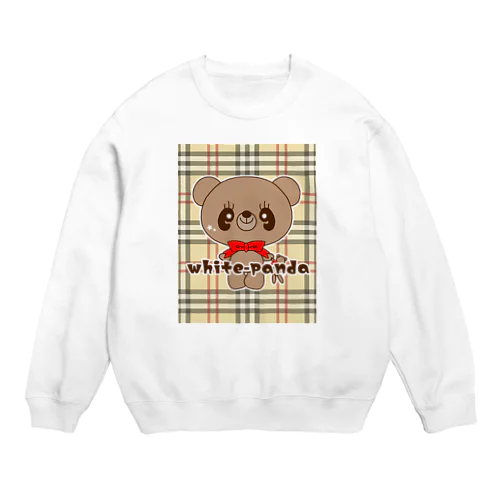 チェック大好きくまくん♪ Crew Neck Sweatshirt