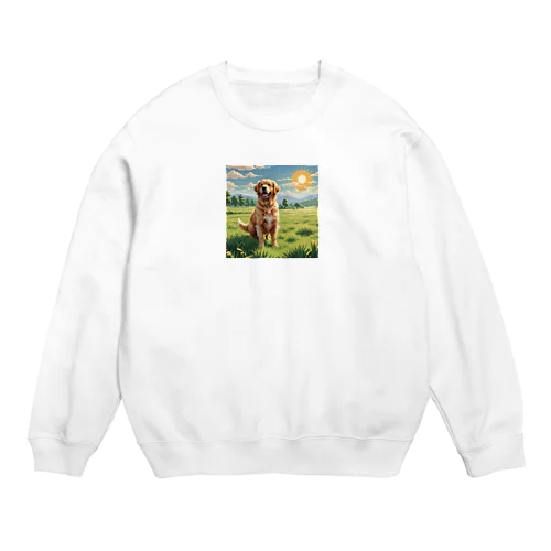 ドット絵のゴールデンレトリバー Crew Neck Sweatshirt