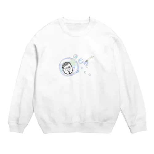 ひげもみあげシャボン玉 Crew Neck Sweatshirt