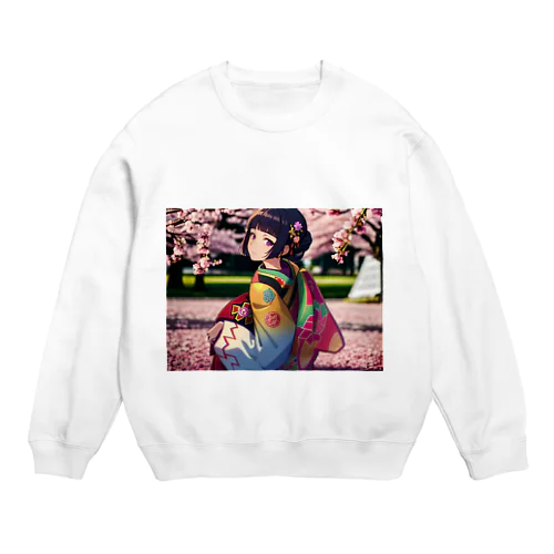 Sakura girl Crew Neck Sweatshirt