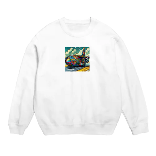 鮮やかな貨物機 Crew Neck Sweatshirt