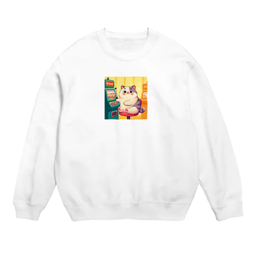 博打が好きニャー Crew Neck Sweatshirt