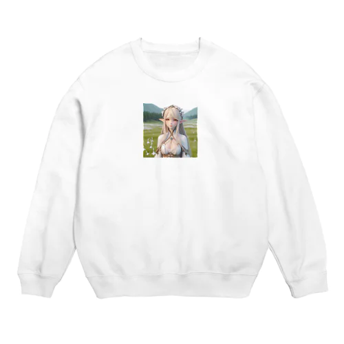 エルフ　美少女 Crew Neck Sweatshirt