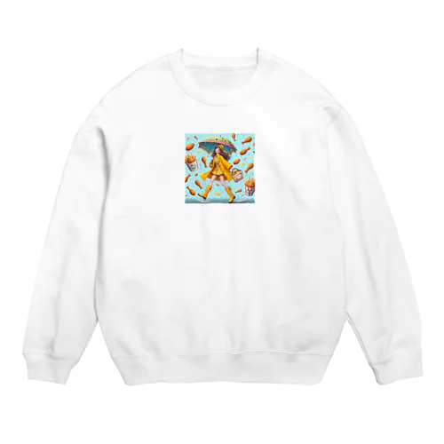 チキン予報時々ポテト Crew Neck Sweatshirt