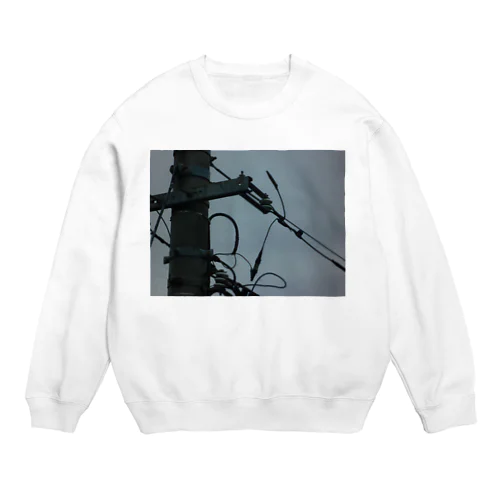 エヴァ風に電柱を Crew Neck Sweatshirt