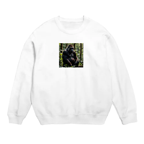 孤独なゴリラ Crew Neck Sweatshirt