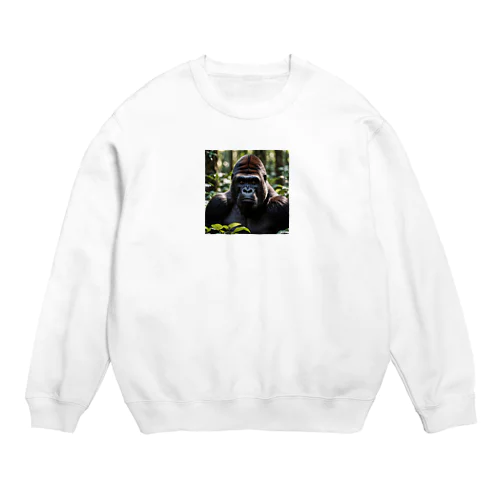 驚いているゴリラ Crew Neck Sweatshirt