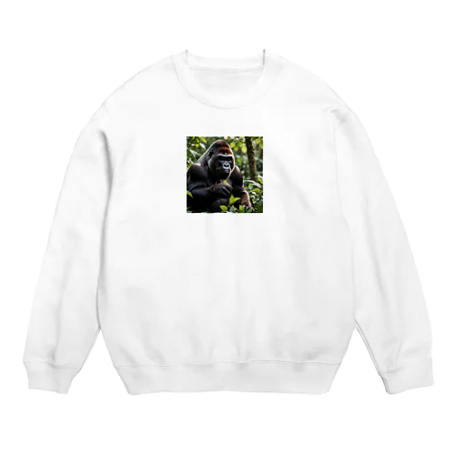 悪戯っぽいゴリラ Crew Neck Sweatshirt