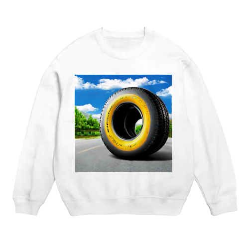 この重そうなタイヤを運べと？ Crew Neck Sweatshirt