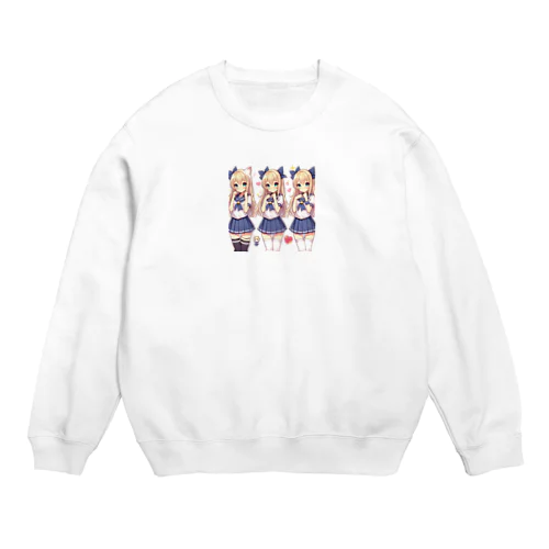 セーラー服　ロングヘア　美少女　アニメ　漫画　日本 Crew Neck Sweatshirt