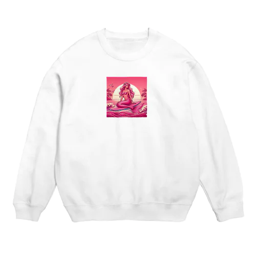 ピンク　セクシー　マーメイド Crew Neck Sweatshirt