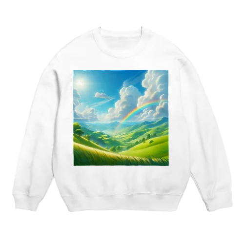 「美しい緑の風景」グッズ Crew Neck Sweatshirt