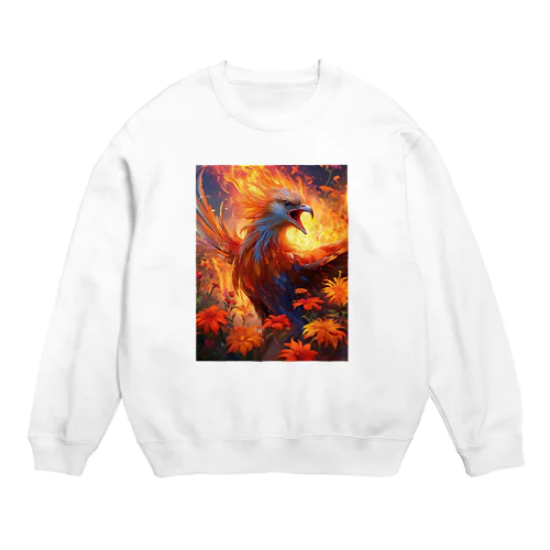 蘇る炎、希望の翼・不屈の精神を持つ不死鳥 Crew Neck Sweatshirt