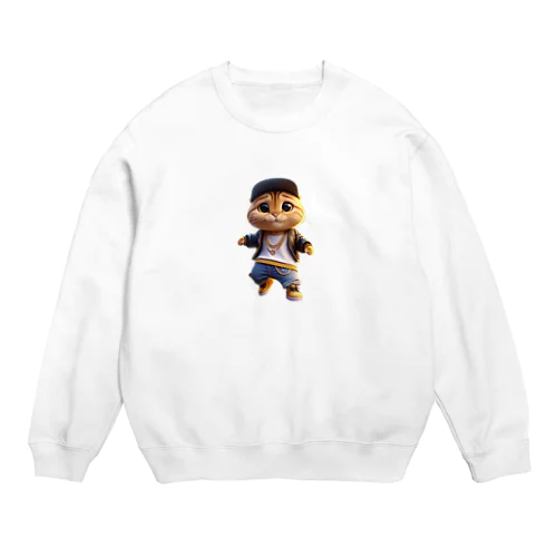 ニューヨーク・キャットスタイル：踊るゴールデン Crew Neck Sweatshirt