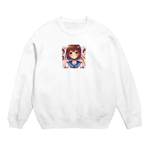 アイドル　セーラー服　少女 Crew Neck Sweatshirt