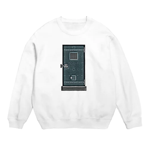 ゾンビが飛び出してきそうな禍々しい監獄の扉 Crew Neck Sweatshirt