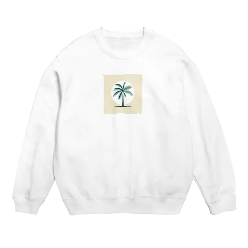 シンプル　ヤシ　ワンポイント　Tシャツ　シャツ　 Crew Neck Sweatshirt