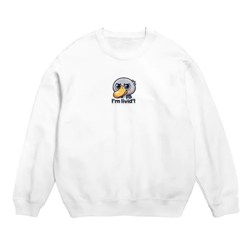 激おこハシビロコウその② Crew Neck Sweatshirt