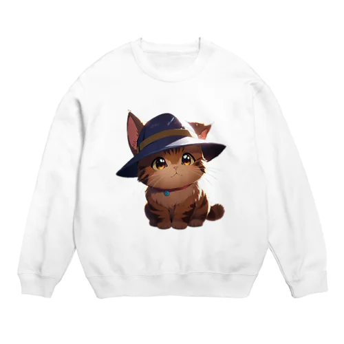 帽子猫② Crew Neck Sweatshirt