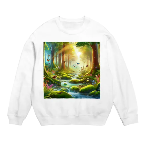 「幻想的な森」グッズ Crew Neck Sweatshirt